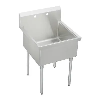 Best Seller ELKAY WNSF81242 Weldbilt Stainless Steel 27" x 27-1/2" x 14" Floor Mount, Single Compartment Scullery Sink