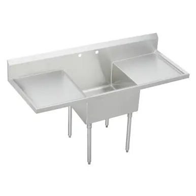 Trending ELKAY WNSF8124LR1 Weldbilt Stainless Steel 72" x 27-1/2" x 14" Floor Mount, Single Compartment Scullery Sink with Drainboard