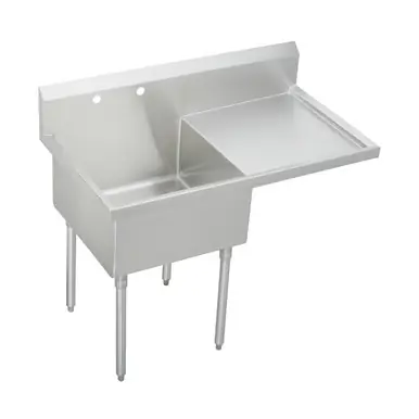 ELKAY WNSF8124ROF1 Weldbilt Stainless Steel 49-1/2" x 27-1/2" x 14" Floor Mount, Single Compartment Scullery Sink with Drainboard Shop Now