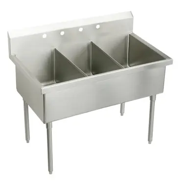 Trending ELKAY WNSF83722 Weldbilt Stainless Steel 75" x 27-1/2" x 14" Floor Mount, Triple Compartment Scullery Sink