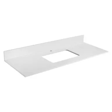While Supplies Last Fine Fixtures 48" Solid White Sintered Stone Vanity Countertop - Removable Backsplash - For Single Sink