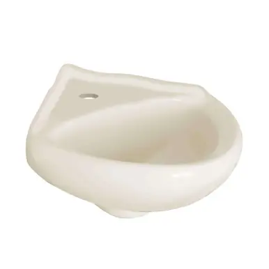 Factory Price Fine Fixtures Corner Wall Hung Single Hole Sink 11"X11", Biscuit - WH1111BI-1