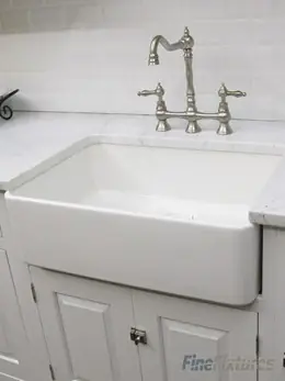 Instant Buy Fine Fixtures FC2418SU Sutton Butler Fireclay Kitchen Sink - White - 23 1/2" x 19"