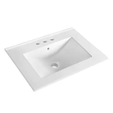 Hot Deal Fine Fixtures Frameport Standard Sink 24" X 18" White, 8" Spread - VE2418W8