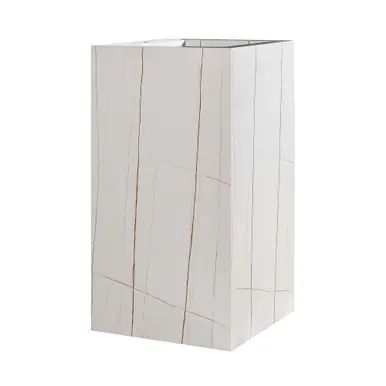 Fine Fixtures GD18WG Grand Pedestal Sink 18 Inch Wide White With Gold Grains Sintered Top Rated