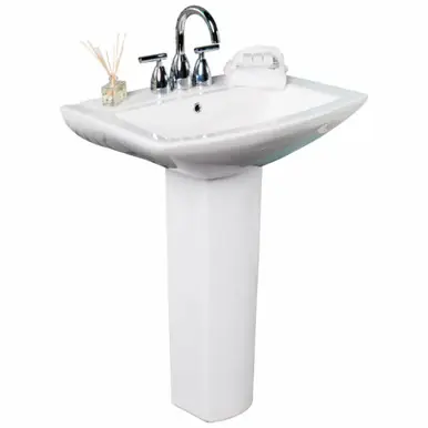 Fine Fixtures MI2319W4 Classic White Pedestal Sink Sink 23 Inch X 19 Inch with 4 Inch Faucet Holes Get Yours