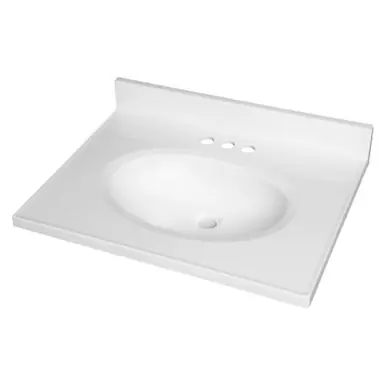 Fine Fixtures MT2519TC Cultured Marble Vanity Top with Integrated Sink - 25 Inch X 19 Inch - Terra Cotta Exclusive Offer