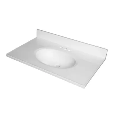 Fine Fixtures MT3119TC Cultured Marble Vanity Top with Integrated Sink - 31 Inch X 19 Inch - Terra Cotta Popular