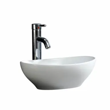 Fine Fixtures MV1613RW Modern Round Vessel Sink 16 Inch X 13 Inch - No Faucet Hole - White Viral