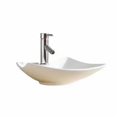 Limited Edition Fine Fixtures MV1917TW Modern Triangular Vessel Sink White - Single Hole - 18.88 x 16.94 inches