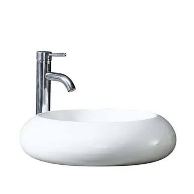 Fine Fixtures MV1919W Modern Round Vessel Sink 19 Inch X 19 Inch - Single Hole - White Don’t Miss Out