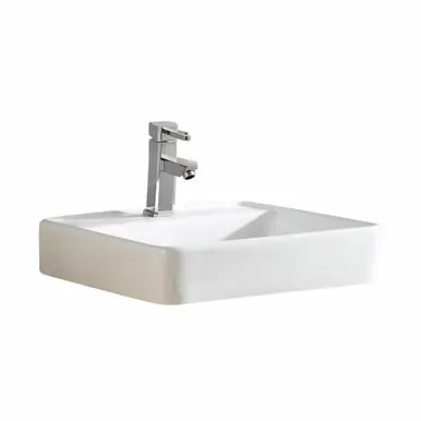 Super Sale Fine Fixtures MV2020SW Modern Vessel Sink Square 20 Inch X 20 Inch with No Faucet Hole - White