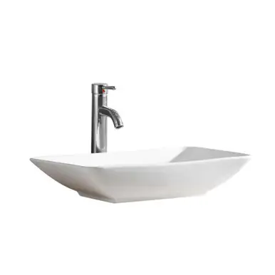 Fine Fixtures MV2314SW Modern Ceramic Rectangular Vessel Sink 23" X 14" White - No Faucet Hole Price Drop