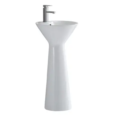 Fine Fixtures PD1818WH Pyramid Pedestal Sink 18 Inch X 18 Inch - White Free Delivery