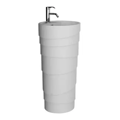 Fine Fixtures RO1818WH Rockview Pedestal Sink - Solid Surface Collection - White - 17 3/4 inch Get Yours