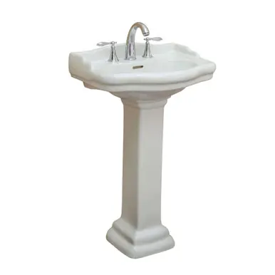 Hot Deal Fine Fixtures RS22BI8 Roosevelt Pedestal Sink 22" Wide Biscuit - 8" CC