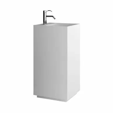 Big Sale Fine Fixtures SP1518WH Springhill Pedestal Sink - Solid Surface Collection - White - 15 inch