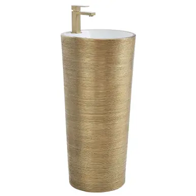 Fine Fixtures VA1616BG Vannes Pedestal Sink 16 Inch x 16 Inch - Brushed Gold Low Price