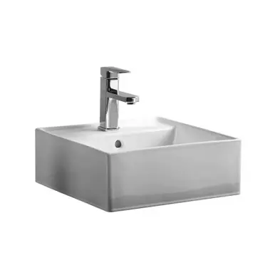 Fine Fixtures VE1616SW Square Vessel Sink 15 3/4 Inch X 15 3/4 Inch Single Hole - White Deal