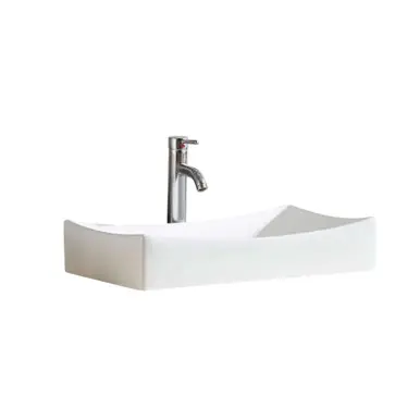 Fan Favorite Fine Fixtures VE2618NH Vessel Sink 26" X 18" - White - No Hole - Faucet Drill