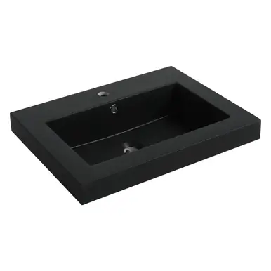 Fine Fixtures VET3018BL 30" X 18" Vanity Sink Gel Coated 2.5" Thick Edge - Matte Black Limited Time