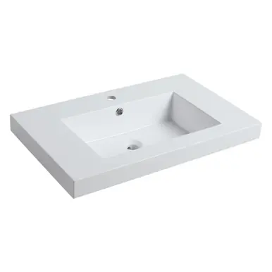 Fine Fixtures VET3018W Thick Edge 30" X 18" Vanity Sink Gel Coated - White Must Have