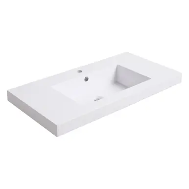 Bargain Fine Fixtures VET3618W 36" X 18" Vanity Sink Gel Coated 2.5" Thick Edge - White