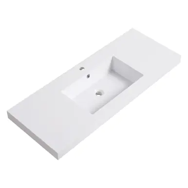 Viral Fine Fixtures VET4818W-S 48" X 18" Vanity Sink Gel Coated Single Sink 2.5" Thick