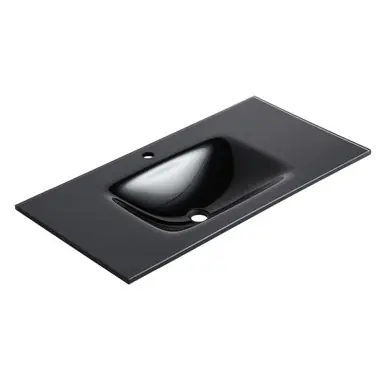 Hot Deal Fine Fixtures VG3618BL Black 36" x 19" Serenity Vanity Sink With Integrated Countertop