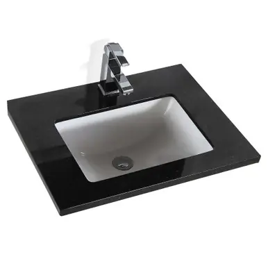 Fine Fixtures VMT24BL Black Quartz Stone Countertop For 24" Vanity Genuine