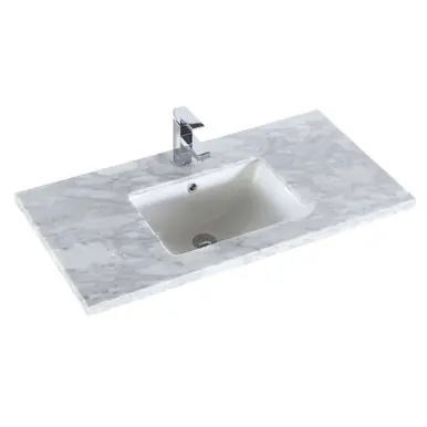 Low Price Fine Fixtures VMT36WC Carrara White Marble Quartz Countertop For 36" Vanity