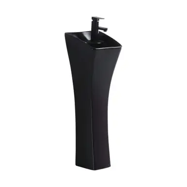 In Demand Fine Fixtures WD1211BL Windfield Pedestal Sink 12" X 11" - Matte Black