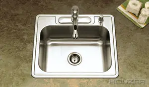 Instant Buy Hamat 25" X 22" X 9" One Bowl Kitchen Sink - Three Holes - Stainless Steel