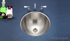Wholesale Hamat HALO 16 3/4" Undermount Lav Conical Bowl Sink & Strainer - Stainless Steel