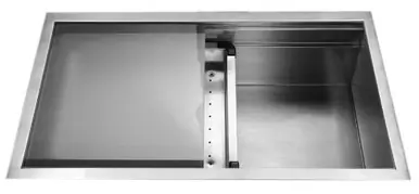 Hamat RENDEZVOUS Undermount 31 9/16" X 17 13/16" Single Bowl Stainless Kitchen Sink with Sliding Dual Platform Mega Sale