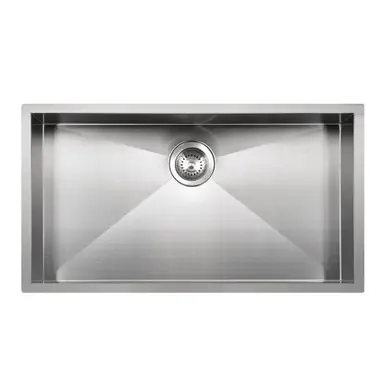 Low Price HamatUSA PADA-3218SU-6 Prizm 32" ADA Zero Radius Undermount Stainless Steel Sink, 6" Depth - PADA-3218SU-6