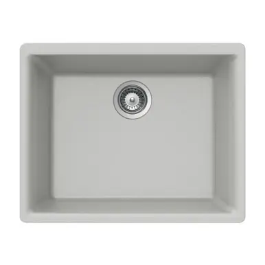 HamatUSA SIO-2418SU-TH SiOStone 24" Undermount Single Bowl Granite Kitchen Sink, Thunder - SIO-2418SU-TH Authentic