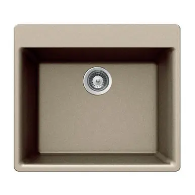 HamatUSA SIO-2420ST-TA Topmount Single Bowl Granite Kitchen Sink, Taupe - 23 5/8 x 20 inches Original