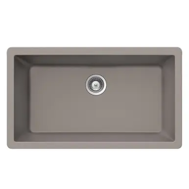 HamatUSA SIO-3319SU-TA Granite Undermount Large Single Bowl Kitchen Sink, Taupe - 33 x 18 1/2 inches Original