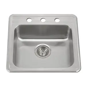 HamatUSA TADA-1919ST-5.5-3-1 ADA Topmount Stainless Steel 3-hole Sink - 19 1/2 x 19 inches Exclusive