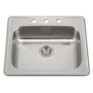 HamatUSA TADA-2522ST-5.5-3-1 ADA Topmount Stainless Steel 3-hole Sink - 25 x 22 inches Must Have