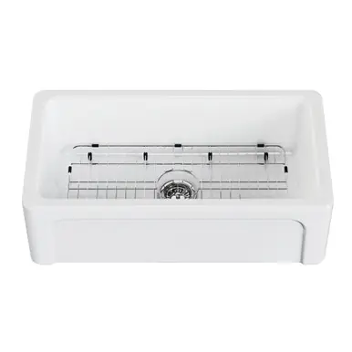 Kingston Brass 33" Fireclay Farmhouse Kitchen Sink, Glossy White - KGPF331810YHC High Quality