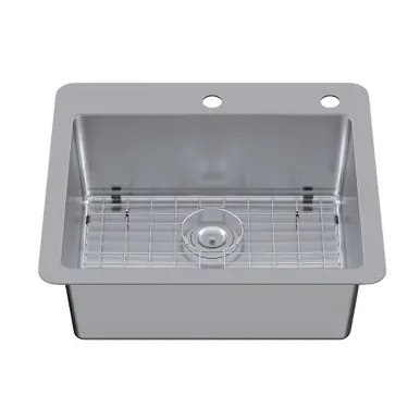 Kingston Brass Calgary 25" Stainless Steel Single Bowl Dual Mount Kitchen Sink with Drain, Brushed - GKDS252292 Reduced Price