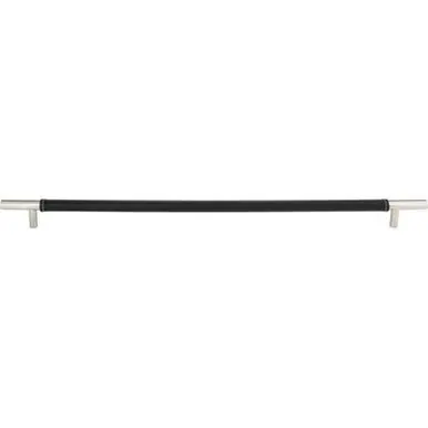Top Rated Atlas Zanzibar Black Appliance Pull 17 Inch (c-c) Leather - Polished Chrome, AP05-BL-CH
