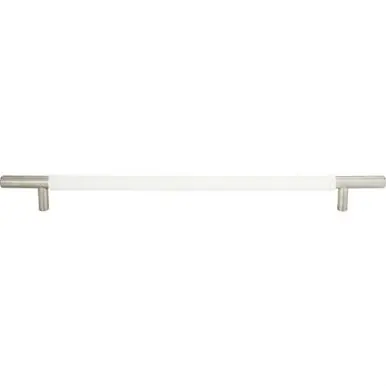 Atlas Zanzibar White Leather Door Pull 11 5/16 Inch (c-c) - Brushed Nickel, 282-WT-BRN Editor’s Pick