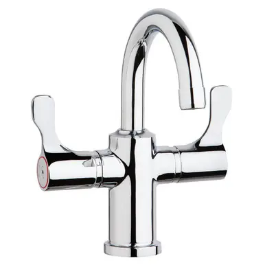 Buy Today ELKAY LKD20888C Single Hole 8-5/8" Deck Mount Faucet with Gooseneck Spout Twin Lever Handles -Chrome