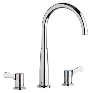 Weekend Sale ELKAY LKD232SC Deck Mount Faucet with Gooseneck Spout and 2-5/8" Lever Handles -Chrome
