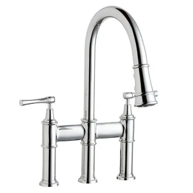 ELKAY LKEC2037CR Explore Three Hole Bridge Faucet with Pull-down Spray and Lever Handles -Chrome Warranty Included