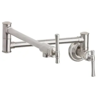 Special Discount ELKAY LKEC2091LS Explore Wall Mount Single Hole Pot Filler Kitchen Faucet with Lever Handles -Lustrous Steel