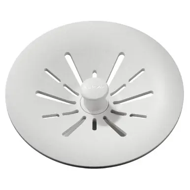 ELKAY LKPDQSWH Quartz Perfect Drain 3-1/2" Removable Polymer Basket Strainer and Rubber Stopper -White Authentic